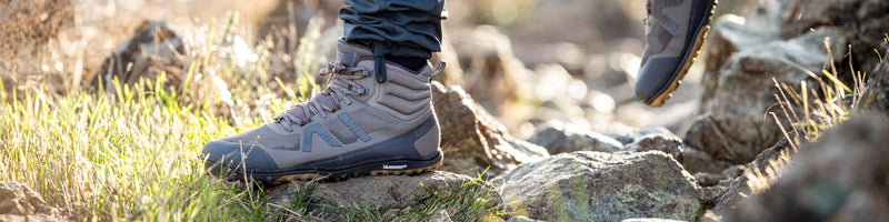 Xero Shoes Scrambler Mid WP Scarponcini Trekking Donna, Zero Drop, Punta Larga, Colore Asphalt/Sea Moss, Taglia 39