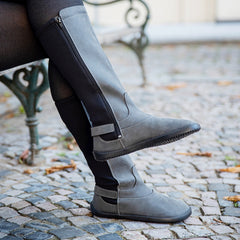 Ahinsa Barefoot Tall Boot Grey Nubuck